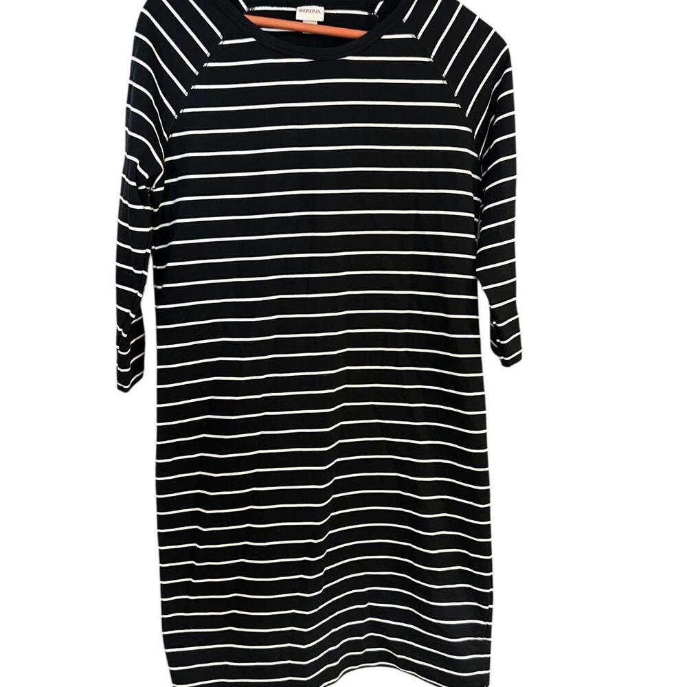 Merona Black & White Striped Knit Dress – Size M